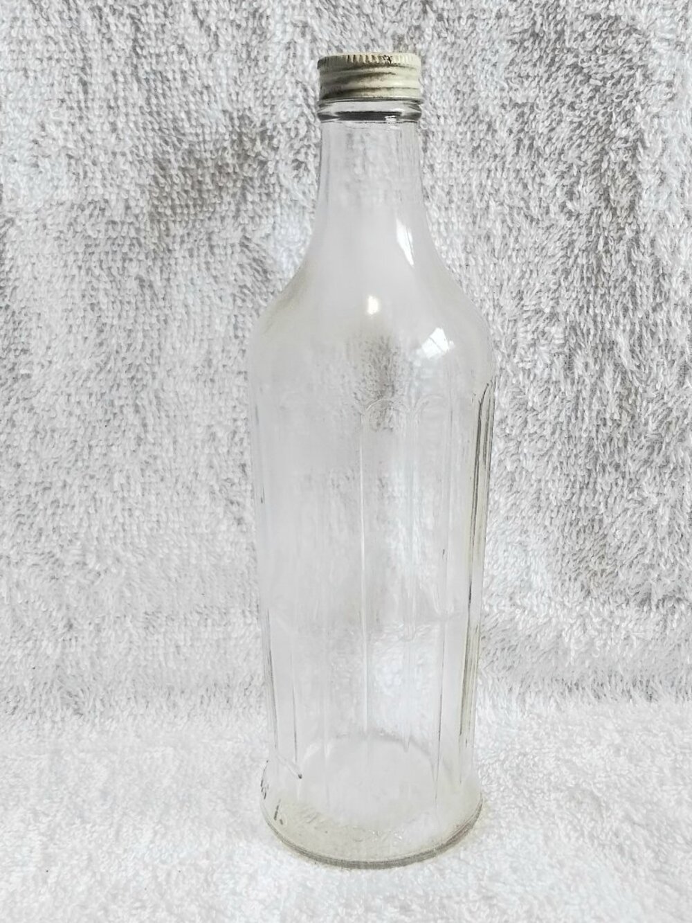 Vintage 9" Clear Glass Heinz 57 Bottle & Cap with MM's in As Seen Condition!!